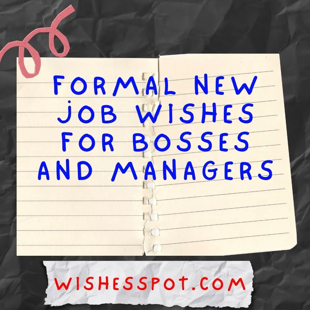 Formal New Job Wishes for Bosses